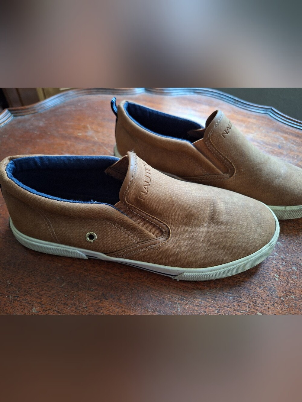 Nautica Big Boys Size 5 Slip-On Canvas Dress Shoe - Tan